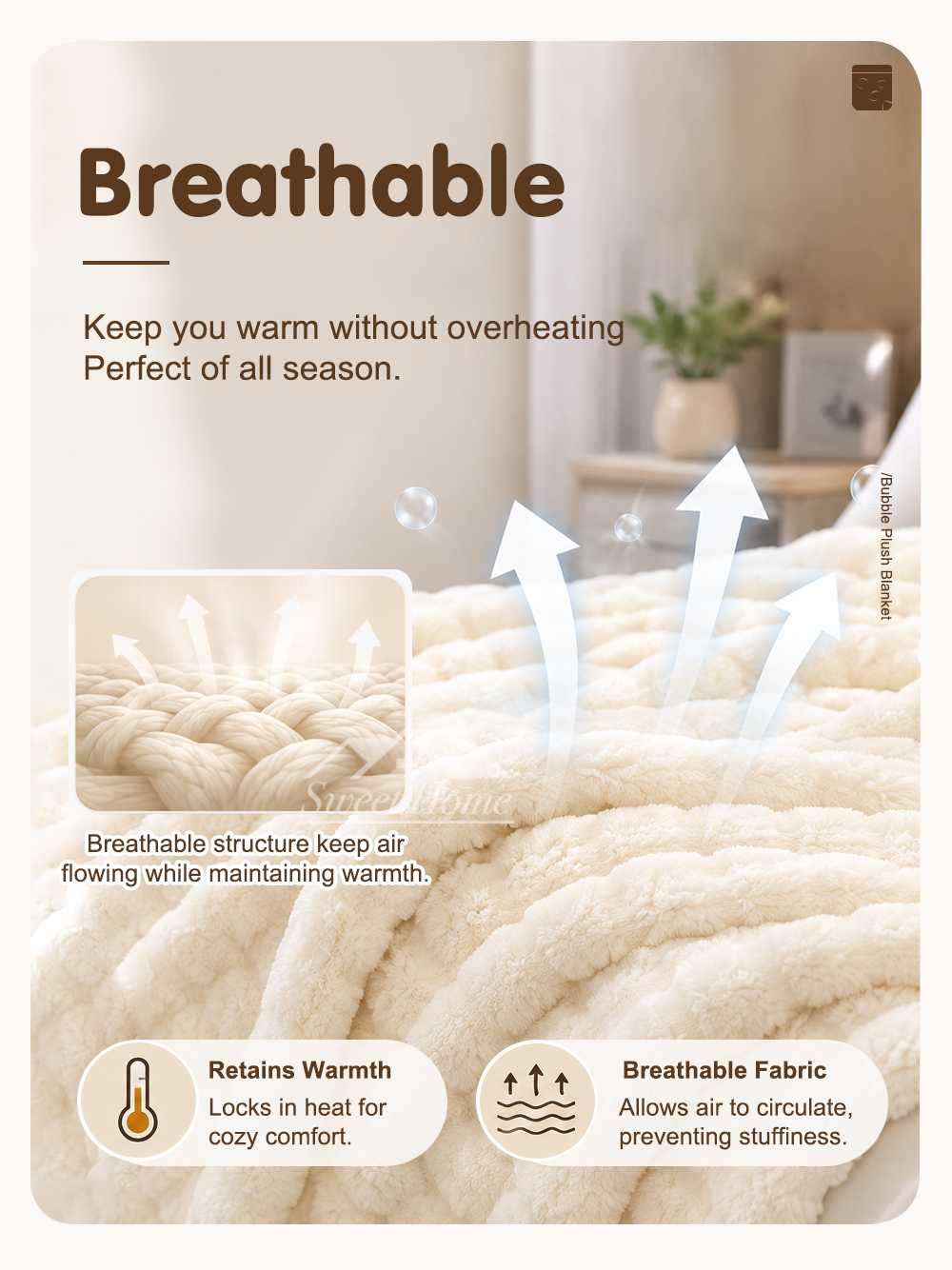 Bubble Plush Blanket Lightweight-3